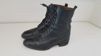 Ladies Aldo Black Leather Walking Boots - Size 8