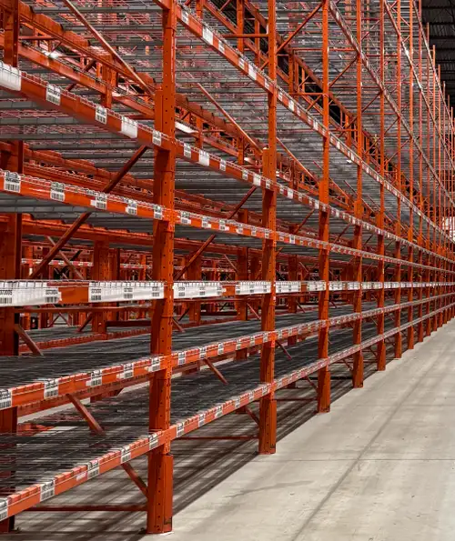 Used 8' long RediRack pallet racking beams available for sale.