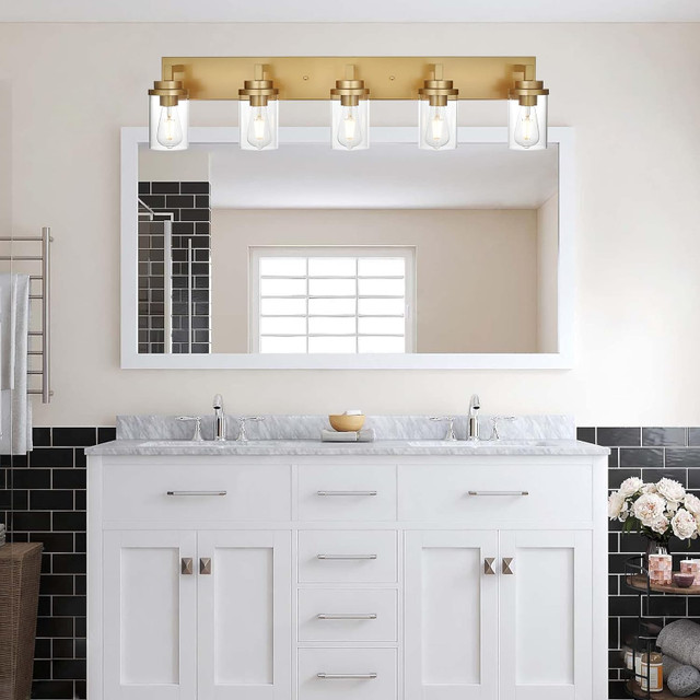 Gold Vanity Lights for Bathroom 40 Inches Length in Indoor Lighting & Fans in Edmonton - Image 4