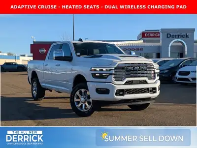 The 2026 Ram 3500 Laramie Crew Cab in Bright White combines heavy-duty capability with premium comfo...