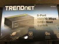TRENDnet New Sealed 5-Port 10/100 Mbps GREENnet Switch TE100-S5