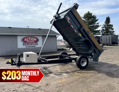 MENNONITE MADE ACTION SERIES 5' X 10' SINGLE AXLE DUMP TRAILER WITH 5,200 LB AXLE! Handcrafted with...