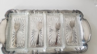 Antique Rogers Butler Tray Set Silver Plated Brass 4984 Vintage