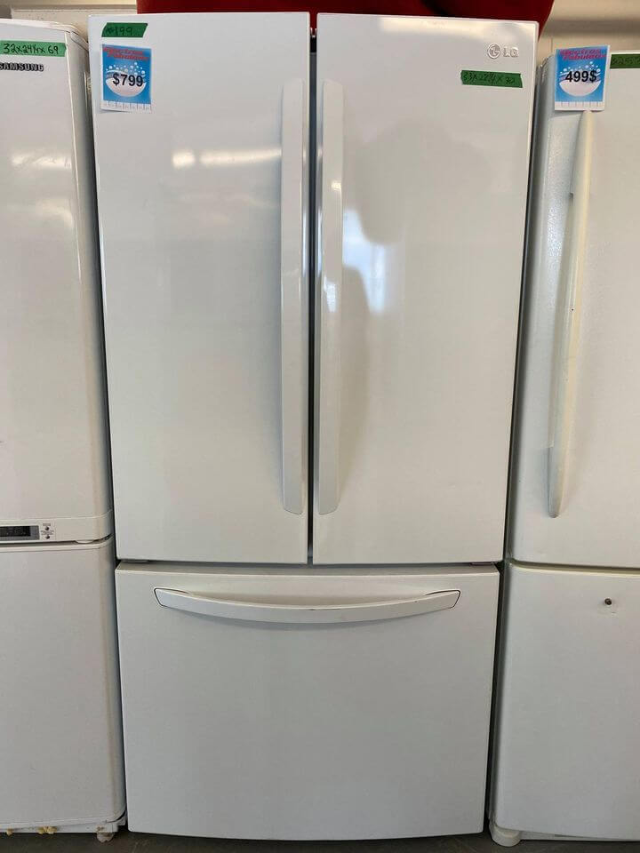5851 Réfrigérateur Frigo 33 po. LG White Refrigerator Fridge