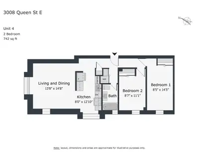 renovated two bedroom, queen and victoria park - ID 3268, View more