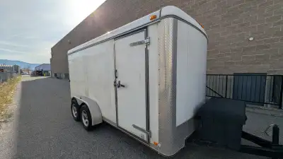 7'x14' Cargo trailer tandem axle, 3500 lbs per axle, 7000 lbs gvw, (2008) factory installed front sh...