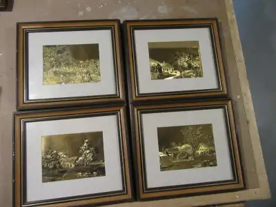 4 petits cadres sur dorure, View more