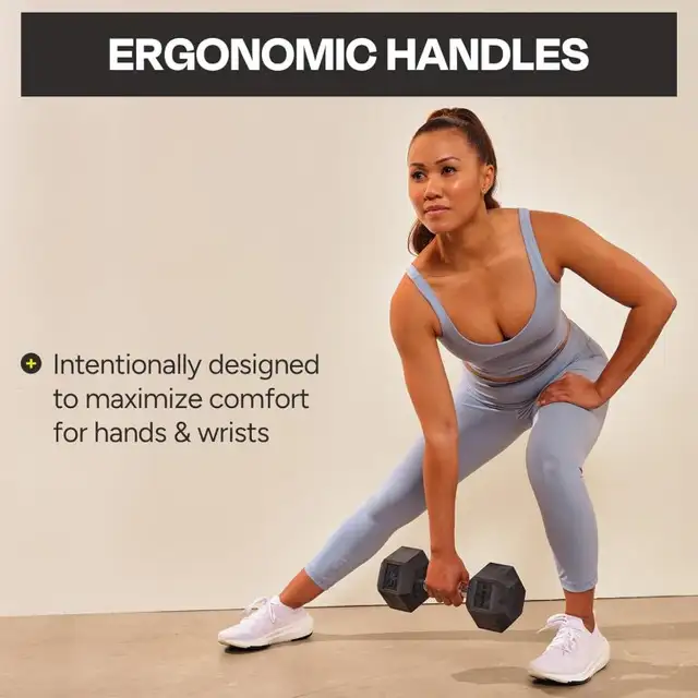 NEW 210LBS RUBBER DUMBBELL SET GYM WEIGHT SET WITH RACK 1112655 in Exercise Equipment in Regina - Image 4