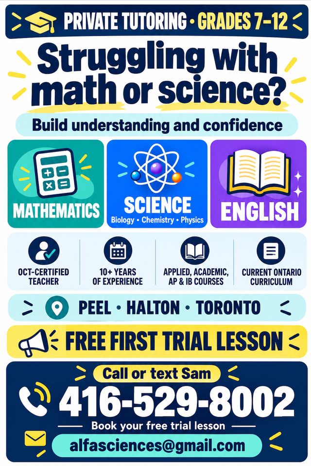 Chemistry/Math/Science Tutor - Grades 7-12