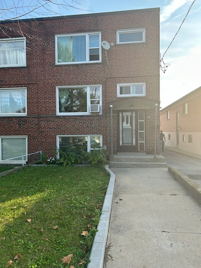 1 Bright Bdrm Apt. Sub-Bsmt of TRIPLEX - Lg. Windows - Equipped Kitchen - Lg. Living & Dining Rooms...