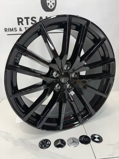 Set of 4 NEW 20 inch Replica Rims. Gloss Black FITS: Audi, Mercedes, Volkswagen, BMW, Porsche, AND O...
