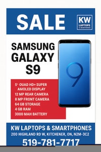 SAMSUNG S9 Kitchener / Waterloo Kitchener Area Preview
