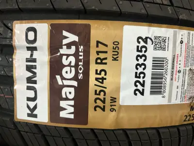These are NEW Kumho Majesty Solus KU50 TOP-LINE All Season tires. 4 NEW 225 45 17 HERE IS A DEAL! NE...