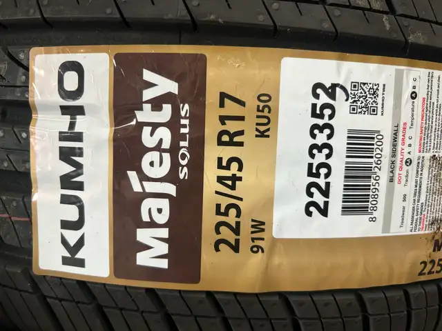 4 Brand New Kumho Majesty Solus KU50 in 225/45R17 in Tires & Rims in Ottawa - Image 2