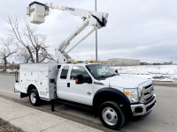 2012 FORD F-550 XLT EXTENDED CAB 4X4 DIESEL BUCKET TRUCK DEAL !