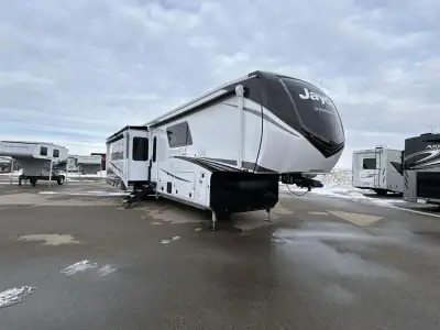 Jayco Pinnacle fifth wheel 38FBRK highlights: Rear Kitchen King Bed Slide Out Bath and a Half Walk-i...