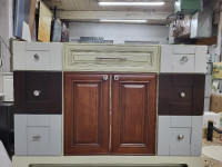 48" SOLID WOOD VANITY WITH DIFERENT COLOR PANELS