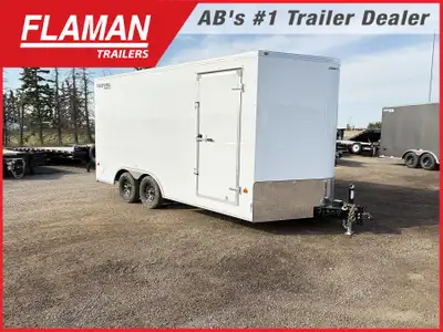 2027 ROYAL 8.5'X16' + 2' V-NOSE ENCLOSED CARGO TRAILER Color: White Length: 16' Straight Wall + 2' V...