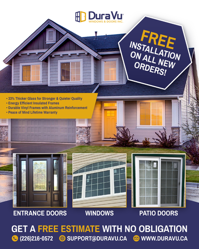 DuraVu Windows and Doors Inc - Free Installation Promotion, View more