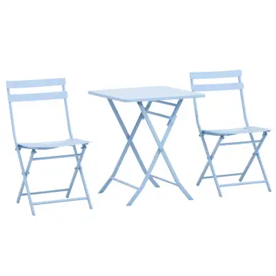 3 Pieces Garden Bistro Coffee Set Foldable Patio Chair & Square, View more