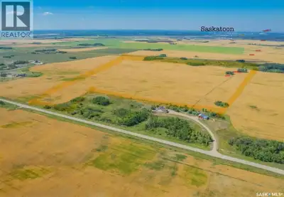 Just over 68 acres five minutes east of Saskatoon with stunning city skyline views—ideal for your dr...