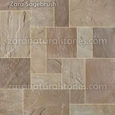 Zara Sagebrush SandstoneSquare Cut Flagstone Pavers - Thousands of sqft in stock with a wide selecti...