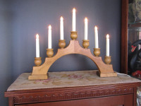 Swedish Wooden Christmas Candelabra (Electric 7-Light)