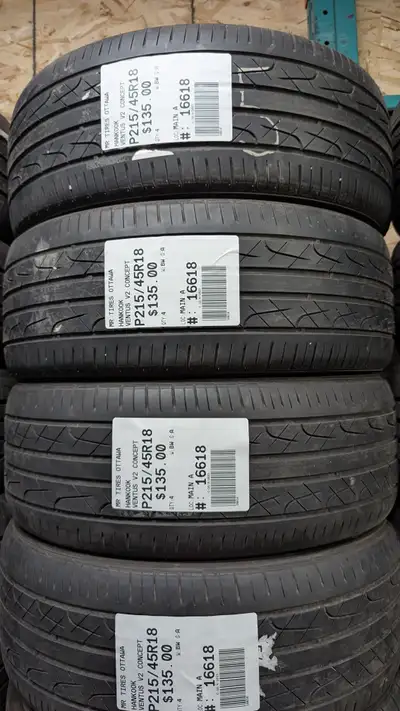 SET OF 4X HANKOOK VENTUS V2 CONCEPT TAG # 16618 Size: 215/45R18 215/45R18 Excellent condition Pressu...