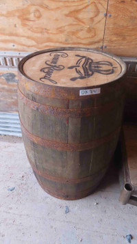 Wooden Whiskey 45 Gal Barrel with Crown Royal Label