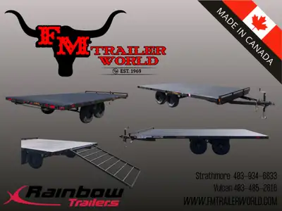 16' Rainbow Express Light Duty Deck Above Trailer 2 3500# axles tandem slide in ramp brakes Cash Pri...