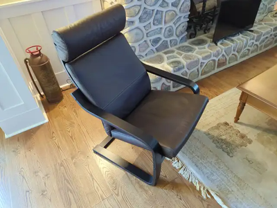 Genuine leather IKEA POÄNG chair (brown-black) $165, View more