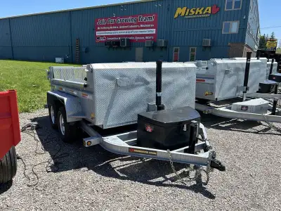 Miska Galvanized Ultra Low Pro 5 Ton Heavy Duty Dump Trailer Hot Dip Galvanized 9,990lb GVWR, 81in.x...
