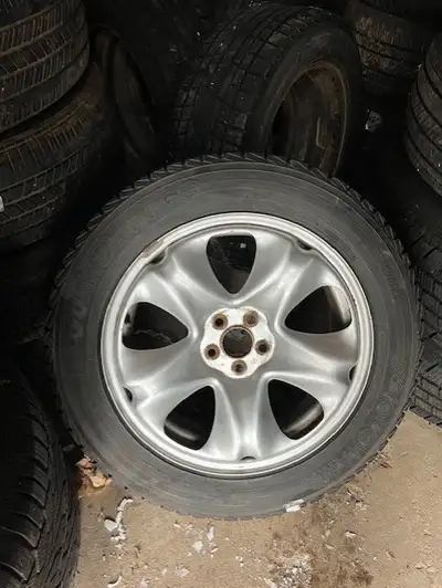 Yokohama 225/55 R17 winter tires on Subaru Forester steel rims. 85% approximately tread on tires. $6...