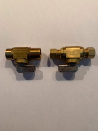 2 Brass Plumbing Valves