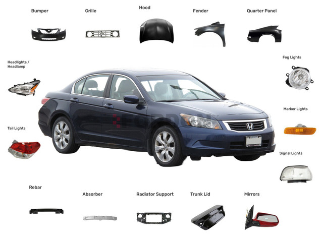 Honda Accord Auto Body Parts 2008-2012 Bumper Fender Grille Hood in Auto Body Parts in Mississauga / Peel Region