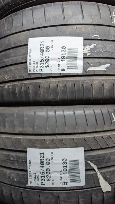 PAIR OF 2X PIRELLI P ZERO TAG # 19130 Size: 315/40/21 315/40/21 Excellent condition Pressure tested...