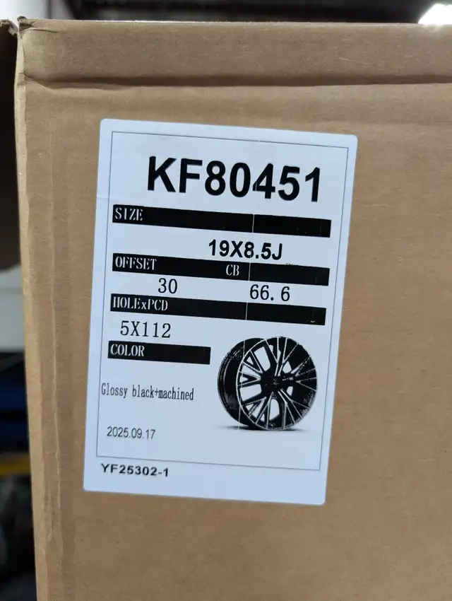 19" Rims for Audi. Brand new, black machined (KF80451) in Tires & Rims in City of Toronto - Image 8