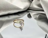 14K 2 Tone Gold Diamond 0.25ct. Solitaire Engagement Ring $495