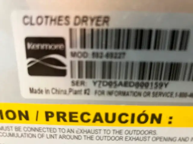 Kenmore jet wash washer dryer set $1000 tax in delivery incl.63234678545025124