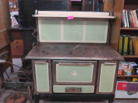 Green Porcelain Wood Cook Stove 45'' Wide
