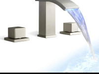 SKOWLL Waterfall Bathroom Sink Fixtures Faucet 3 Hole Deck Mount