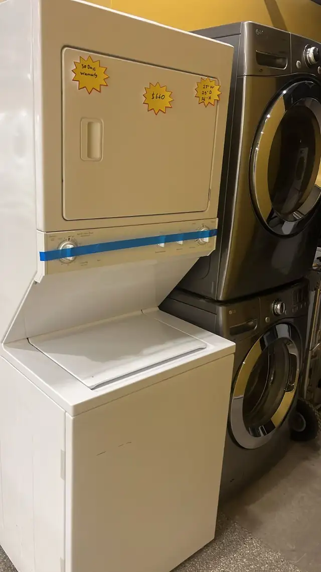 GE 27” Stacked Laundry Fully Tested  30-Day Warranty in Washers & Dryers in Kitchener / Waterloo - Image 2
