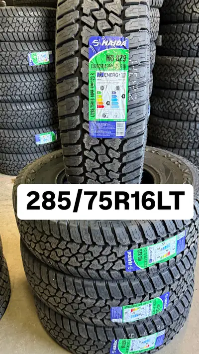 SIZE: 285/75R16 LT A/T NEW ALL SEASON TIRES SNOW FLAT BRAND: HAIDA INSTALLATION AND BALANCE IS AVAIL...