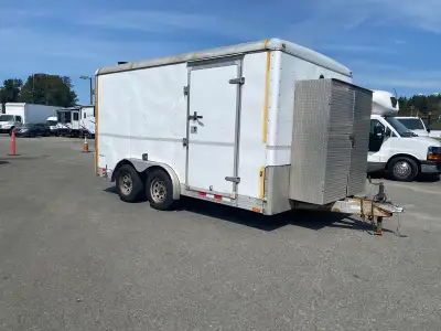 2008 Wells Industries Inc EW1422 Cargo Trailer Rear Work Shop, rear barn doors, side door, GVW: 3492...