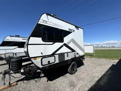 Forest River IBEX travel trailer 16RKB highlights: Outside Kitchen with Grill Full Bath Awning 60in....