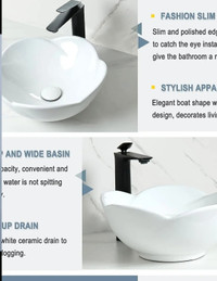 bathivy Round Lotus Shape Bathroom Vessel Sink with Pop Up Drain