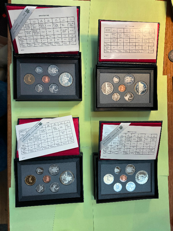 1987 88 89 90 Canada seven coin Proof set Silver Dollar COA mint in Arts & Collectibles in Hamilton
