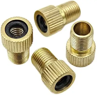 Presta to Schrader Valve Adapter - Brass, 4 Pack, View more