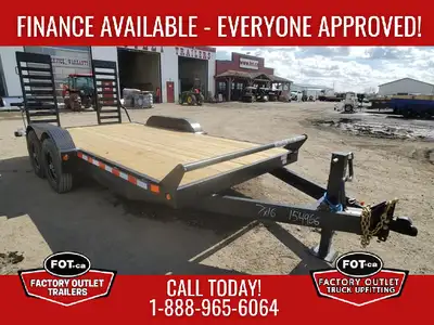 New Factory Outlet Trailers 7x16ft Equipment Hauler - (2) 7,000 lb Axles w/ Easy Lube Spindles - Bra...