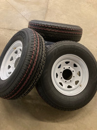 4 New Road Rider ST IV Tires & Rims (White 8 Bolt) (ST235/80R16)
